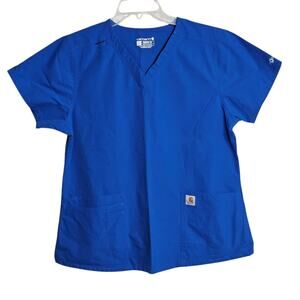 Carhartt Force Essentials Womens V-neck Scrub Top Royal Blue Large C51113